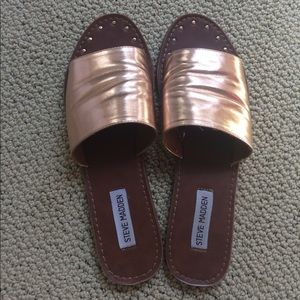 Steve Madden rose gold slides: WORN ONCE