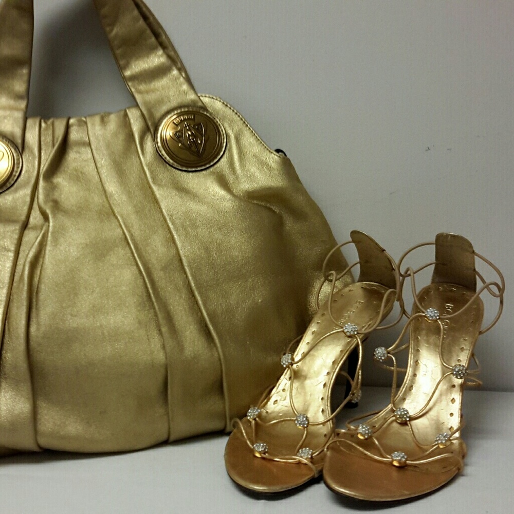 BCBG rhinestone stud sandals