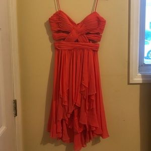 Pink/coral sweet heart neckline dress