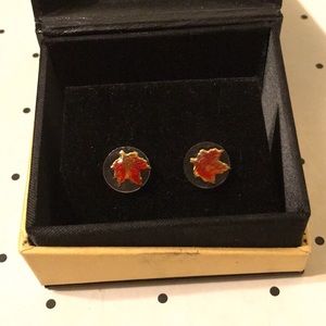 Fall leave earrings.
