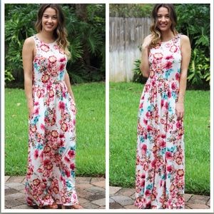 NEW Floral Maxi Dress Watercolor Print
