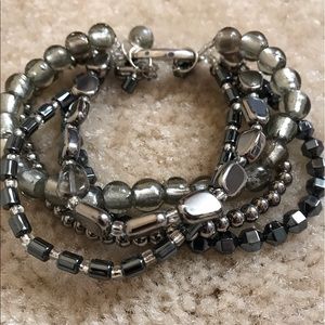 Silpada Sterling Silver/ glass layered bracelet