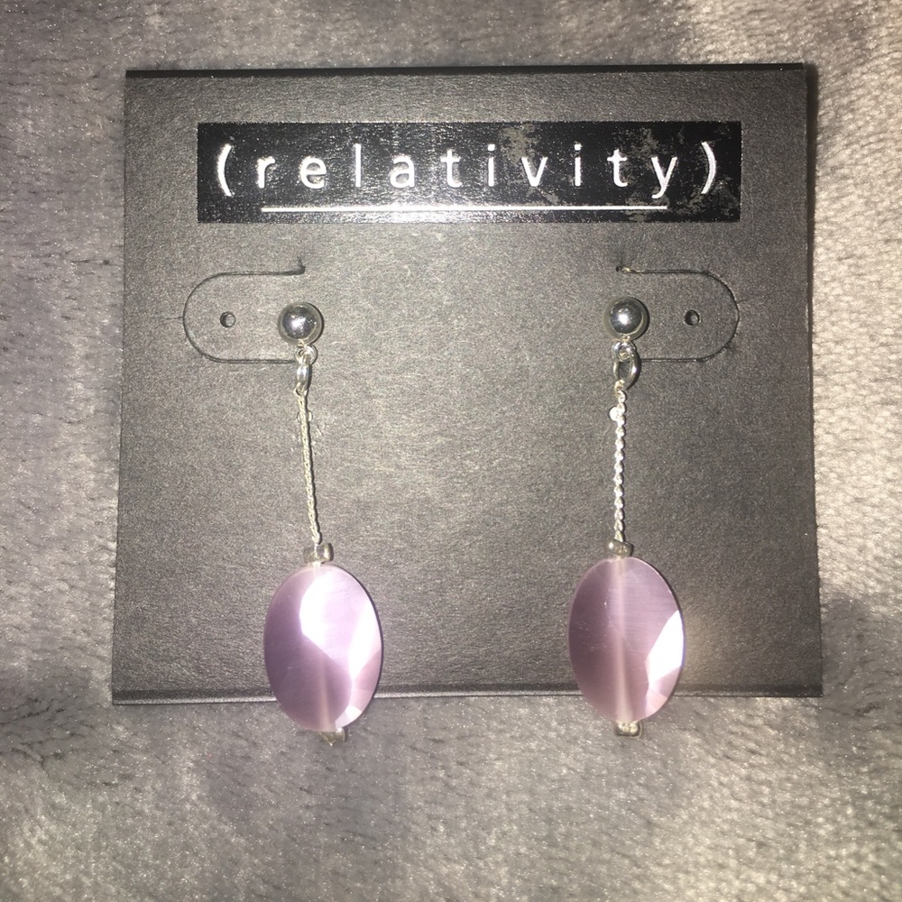 Lilac Dangling Earrings. Brand New. Never Worn.