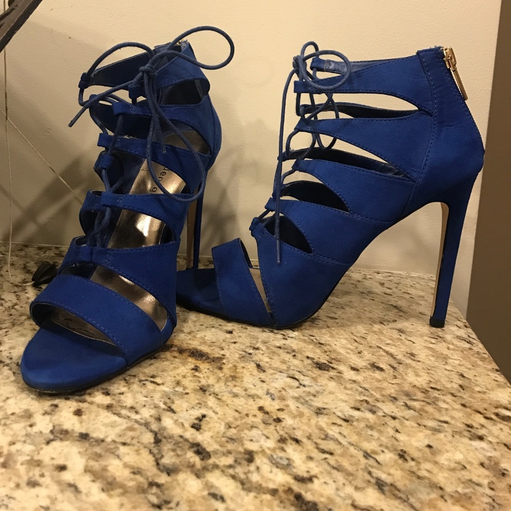 Madden Girl cobalt blue lace up heels - 8