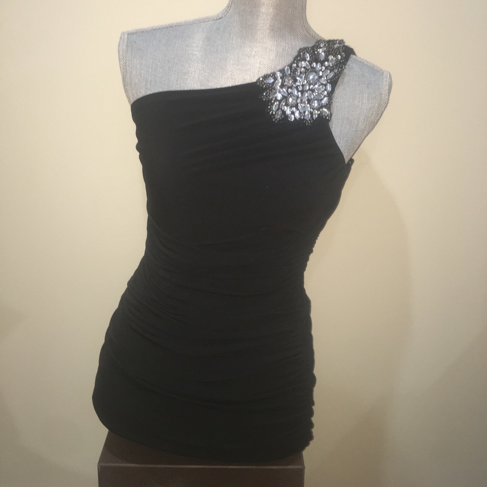 Beaded One Shoulder Dress