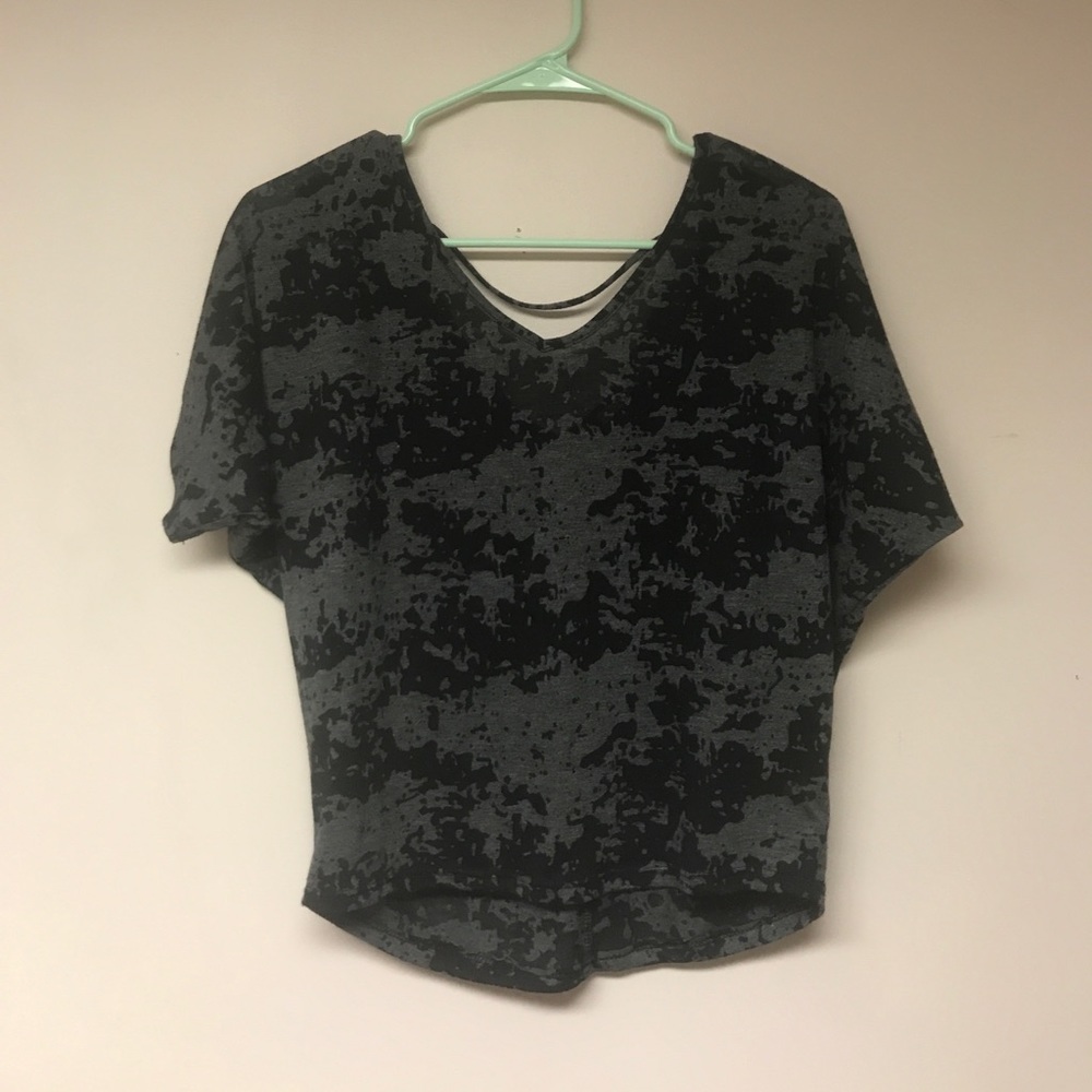 Grey & black crop top
