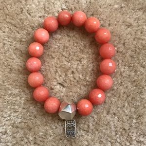 Silpada Sterling silver and Coral bead bracelet