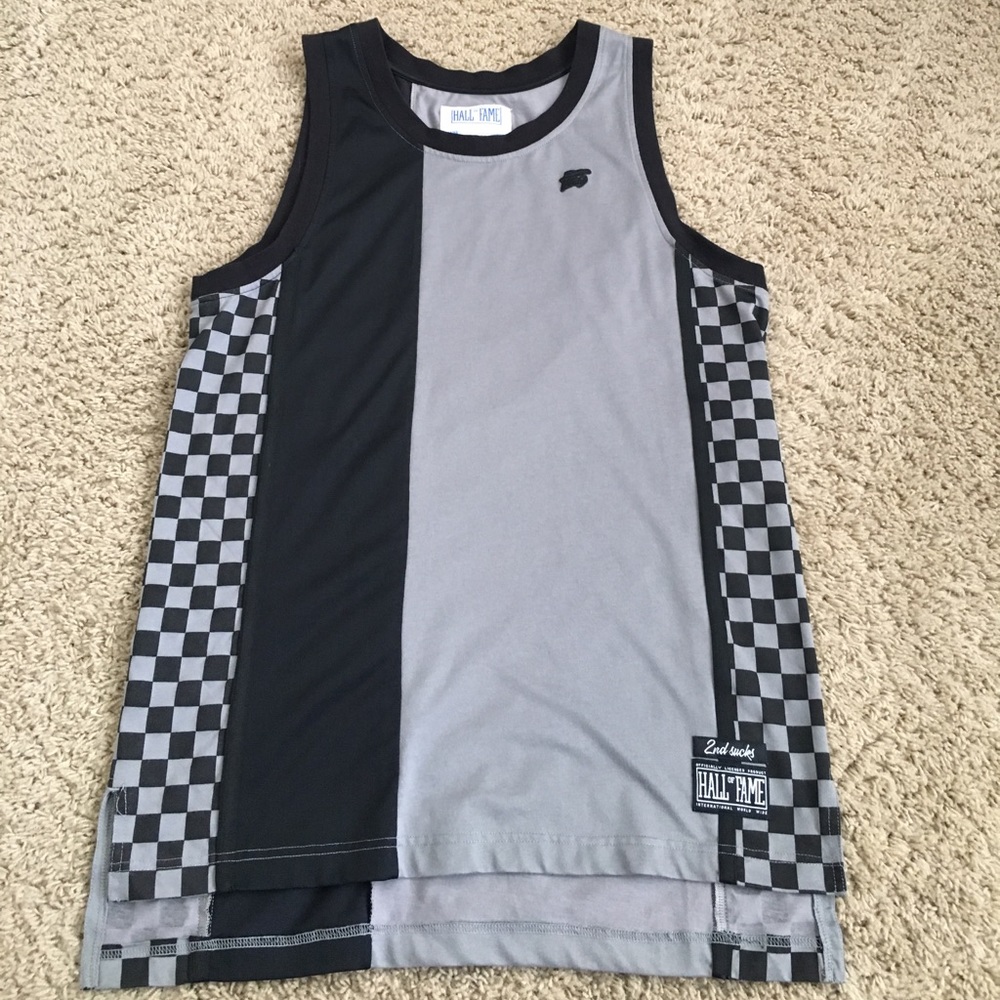 Black and gray checkered tank top