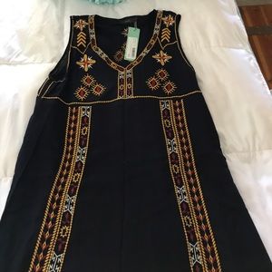 Tank dress with embroidered details