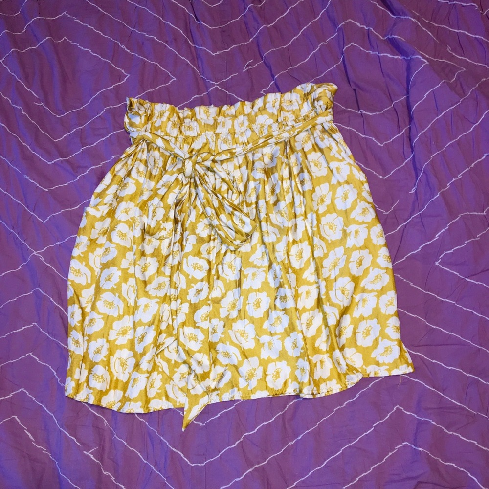 Yellow floral skirt