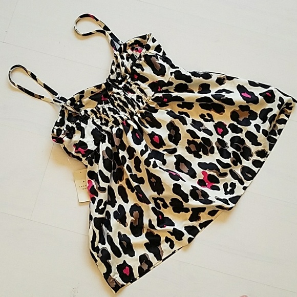 Colorful Babydoll Leopard Animal Print Lisa Frank Top Shirt - Picture 3 of 3