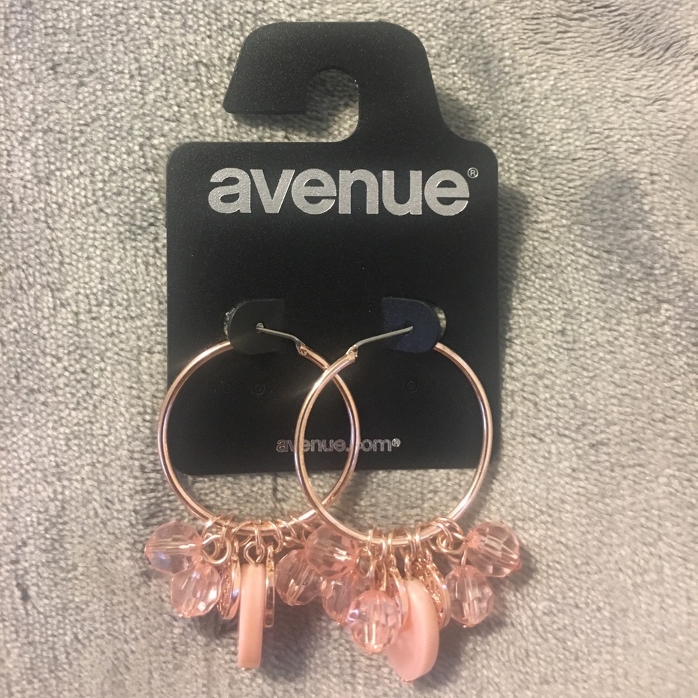 Medium size Rose Pink Bangle Earrings. Brand New!