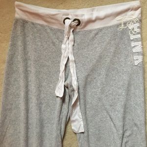 VS Pink Terrycloth Drawstring Pants