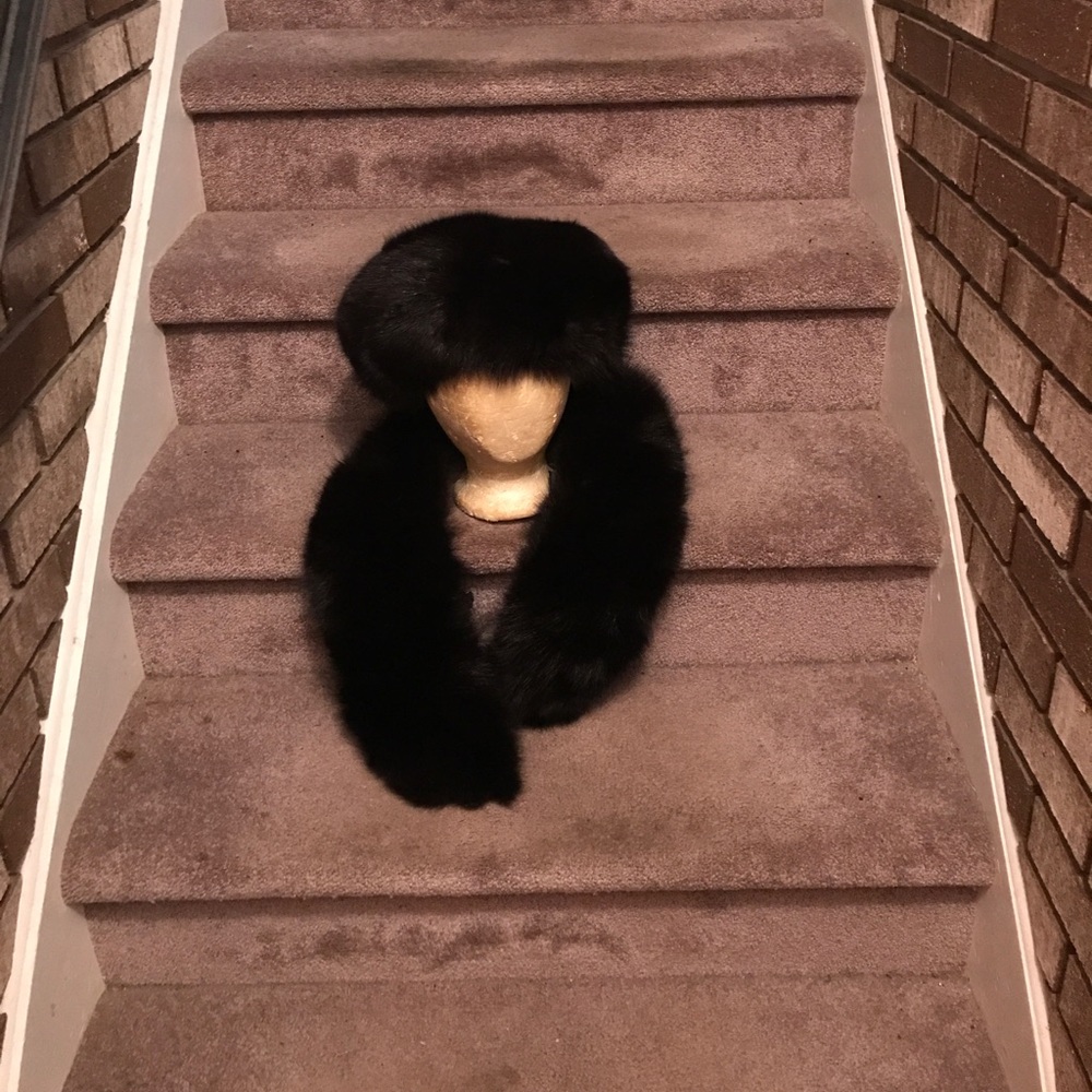Black Mink Hat & Black Mink Boa