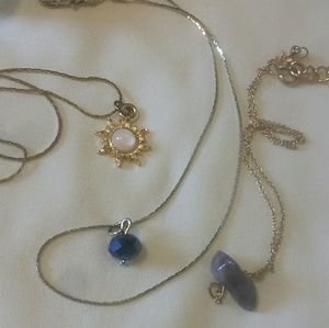 3 silver and gold chokers