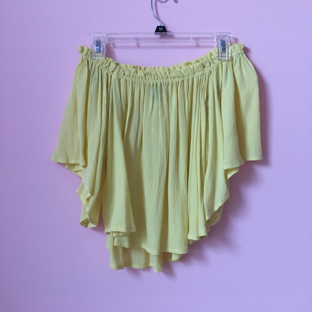 Canary Yellow Ruffle Crop Top