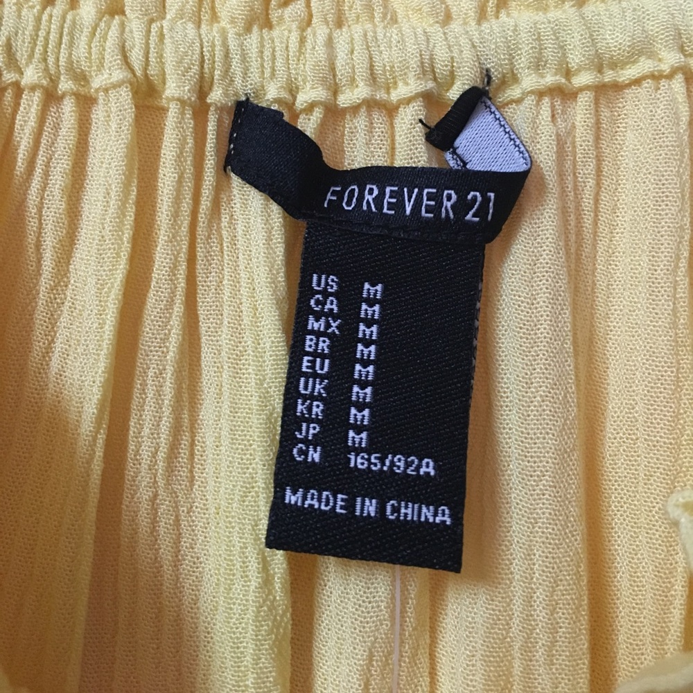 Canary Yellow Ruffle Crop Top - Picture 3 of 3