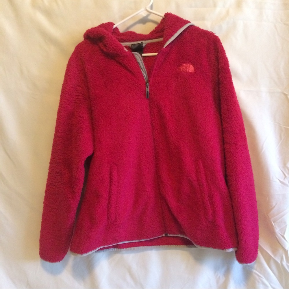 North Face Fuzzy Zip Up Sweater