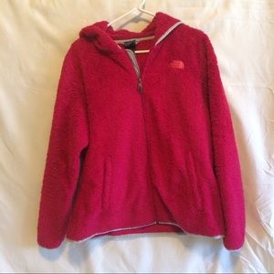 North Face Fuzzy Zip Up Sweater