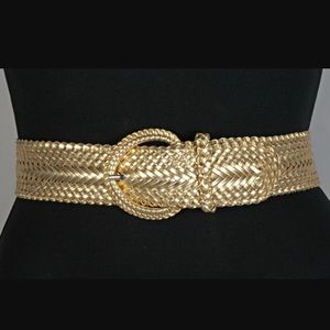 MOVING SALE Wide Woven Gold Belt