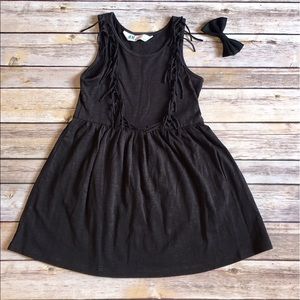 H&M KIDS BLACK FRINGE DRESS SIZE 4