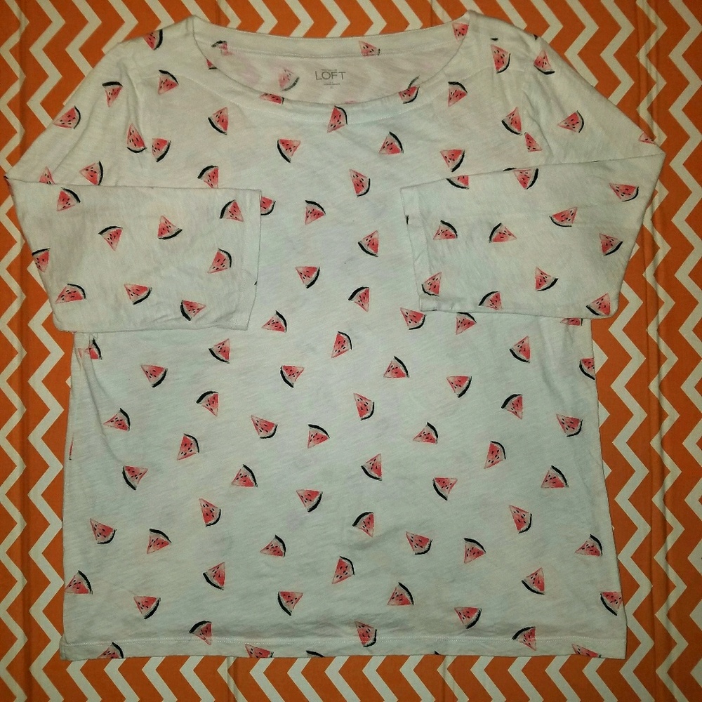 Watermelon Print 3/4 Sleeve Top