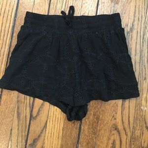 LF black lace shorts