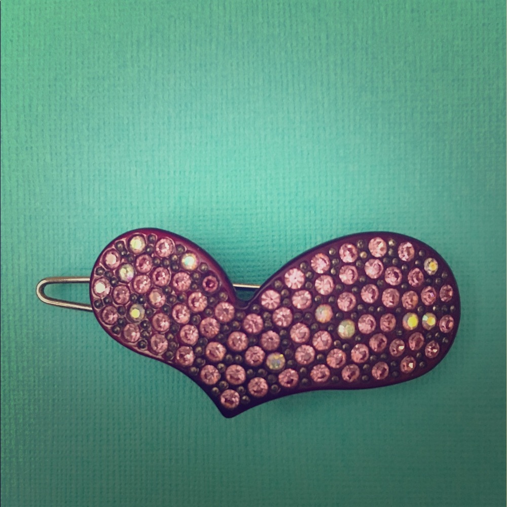 Heart shaped rhinestones hair clip