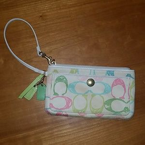 Coach fabric wristlet