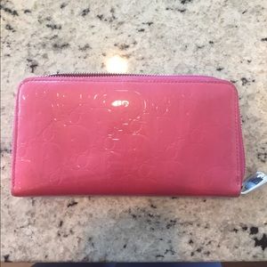 Long Wallet Christian Dior Pink Patent Leather