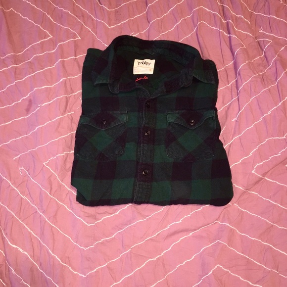 Green button up flannel - Picture 1 of 2