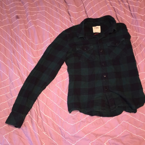 Green button up flannel - Picture 2 of 2