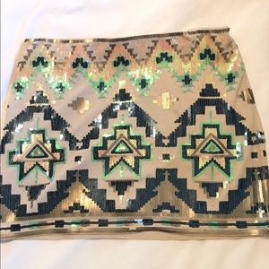 Express sequined mini skirt size small