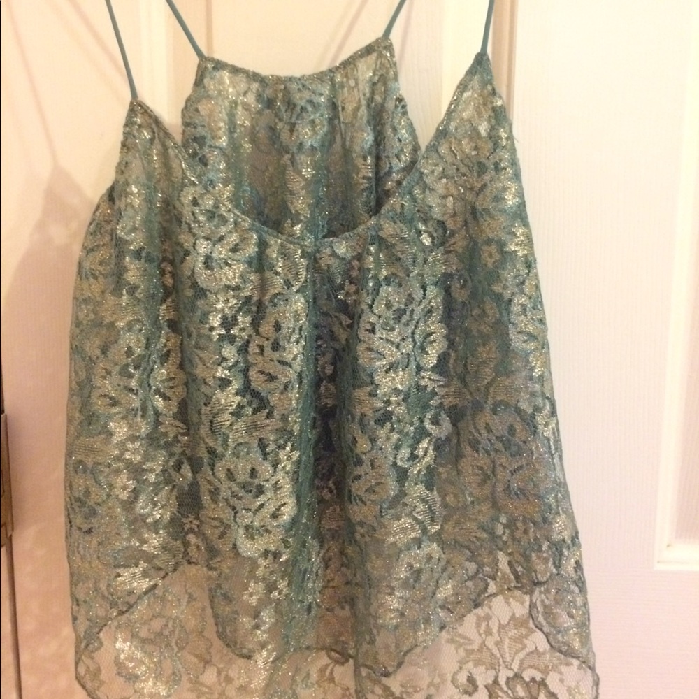 Green and Gold Cropped Tank