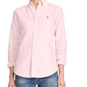 Button down pink collared dress shirt