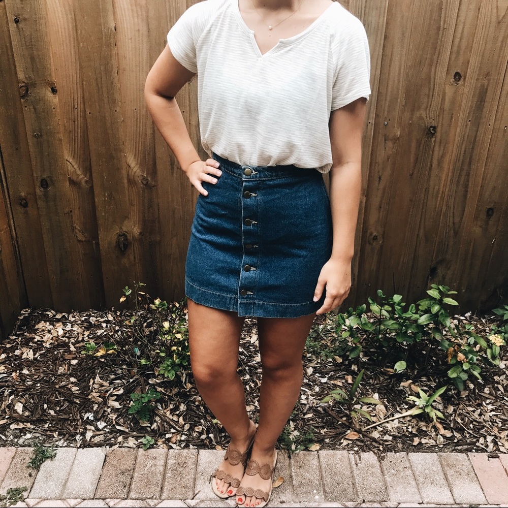 Button-Up Jean Skirt
