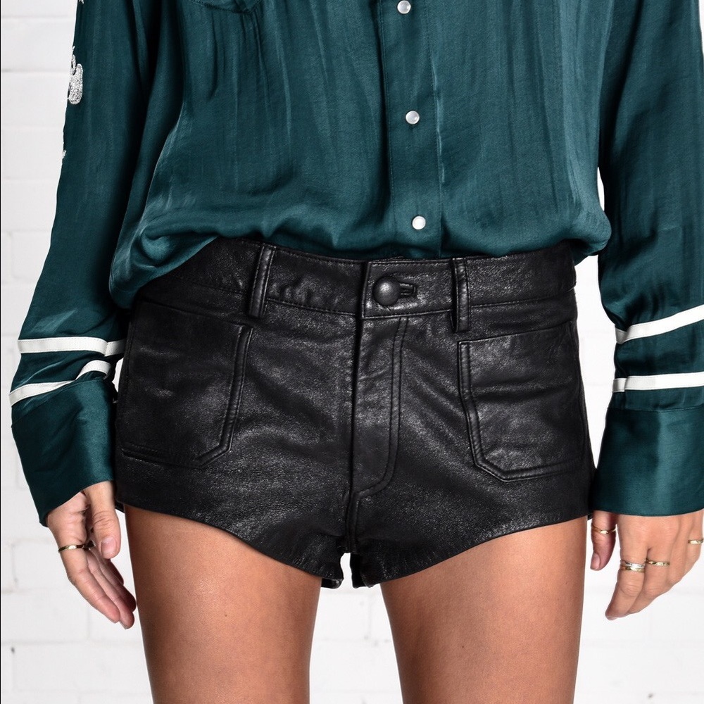 One Teaspoon Lone Pine Leather Yoko Shorts