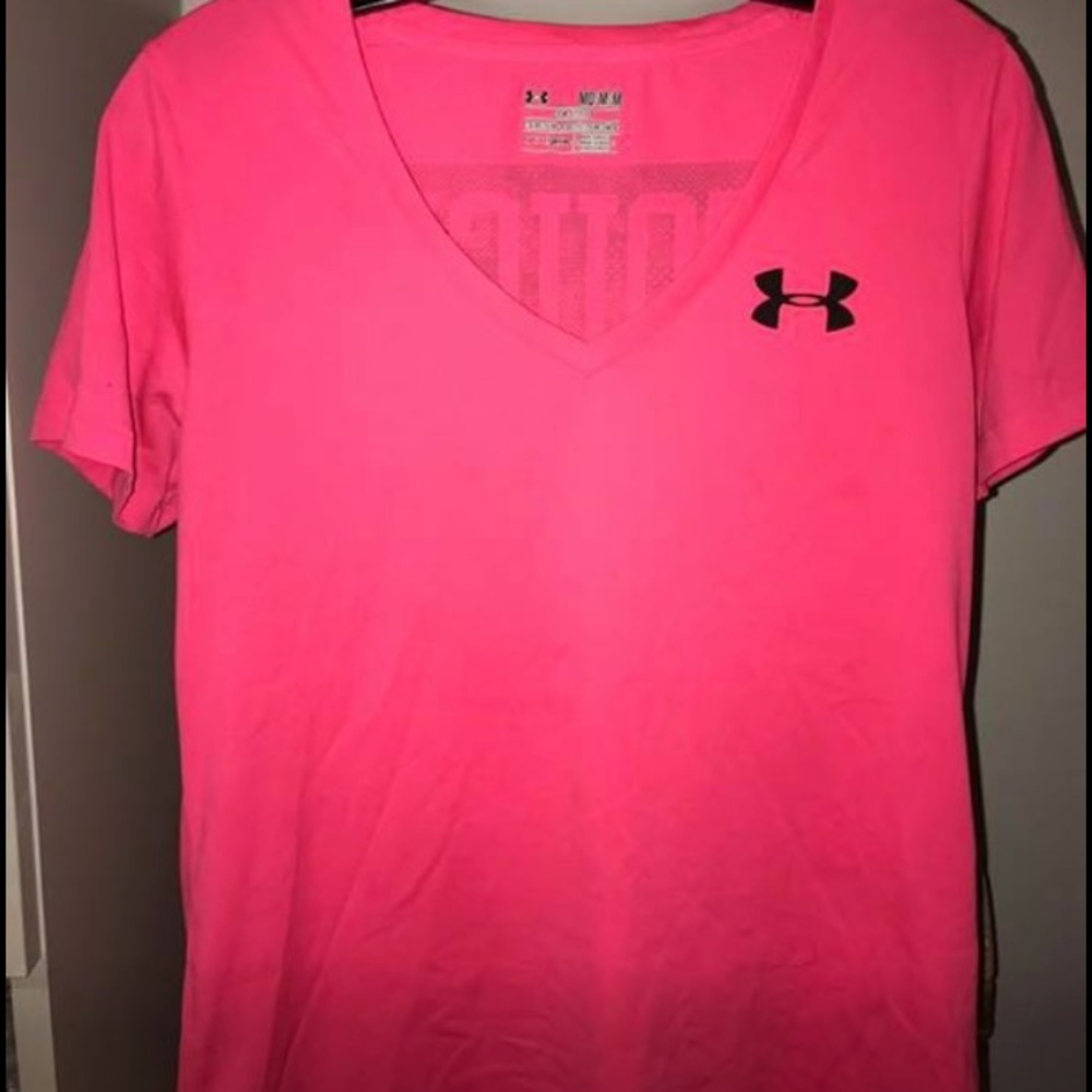 pink under armour workout top