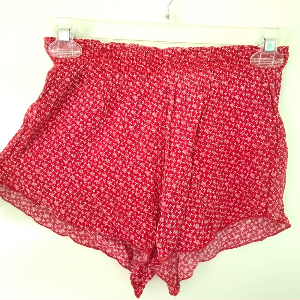 Brandy Melville John Galt Red Print Shorts