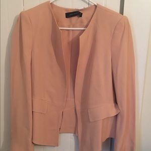 Blush colored Zara open blazer in size L