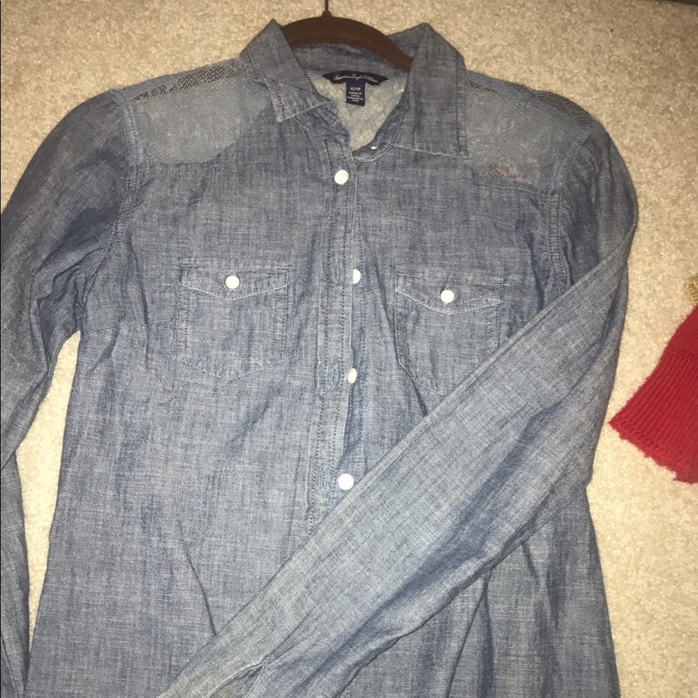 Denim button down