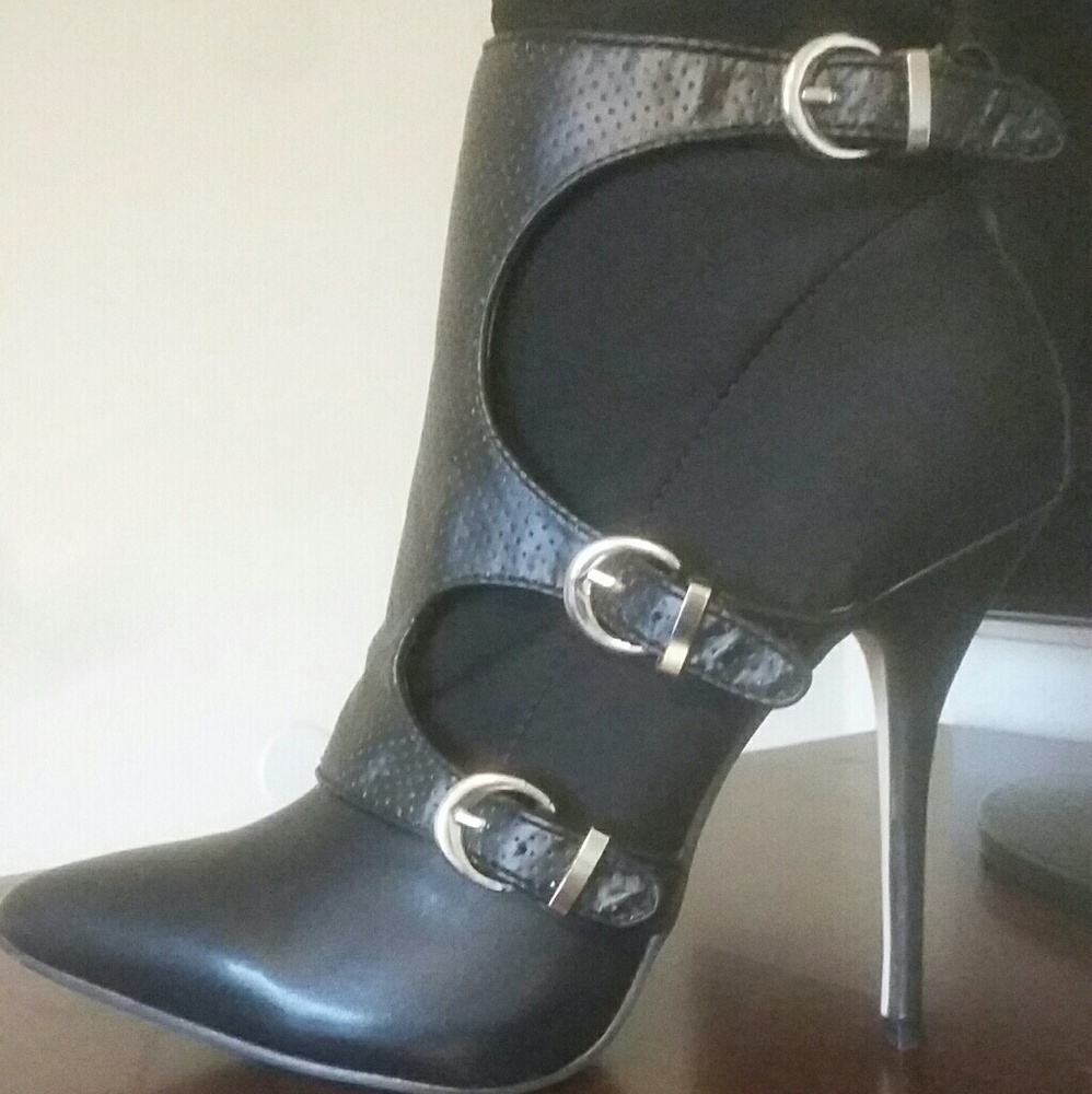 Black, high heel booties