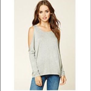 Heathered Open-shoulder Top