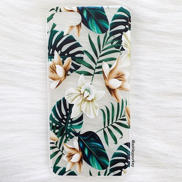 white floral leaf tropical iPhone 7 Plus case - Picture 2 of 3