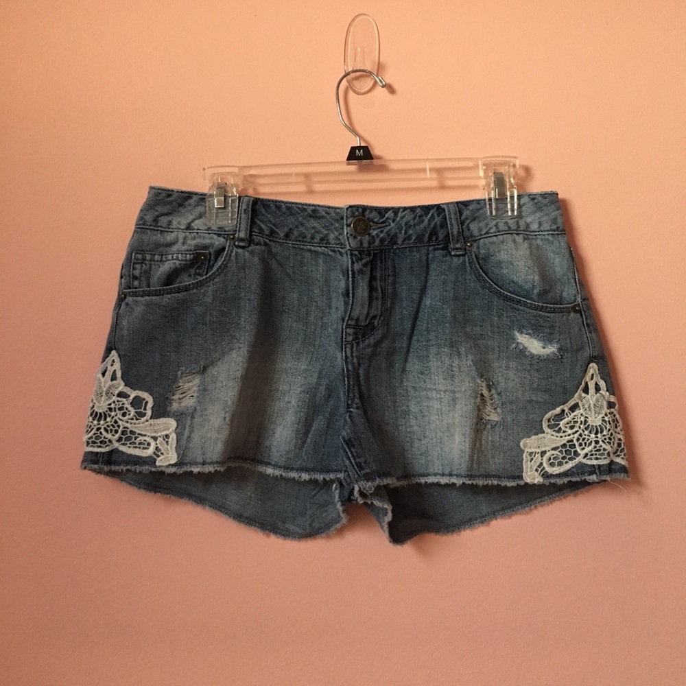 Shorts with Lace Detail