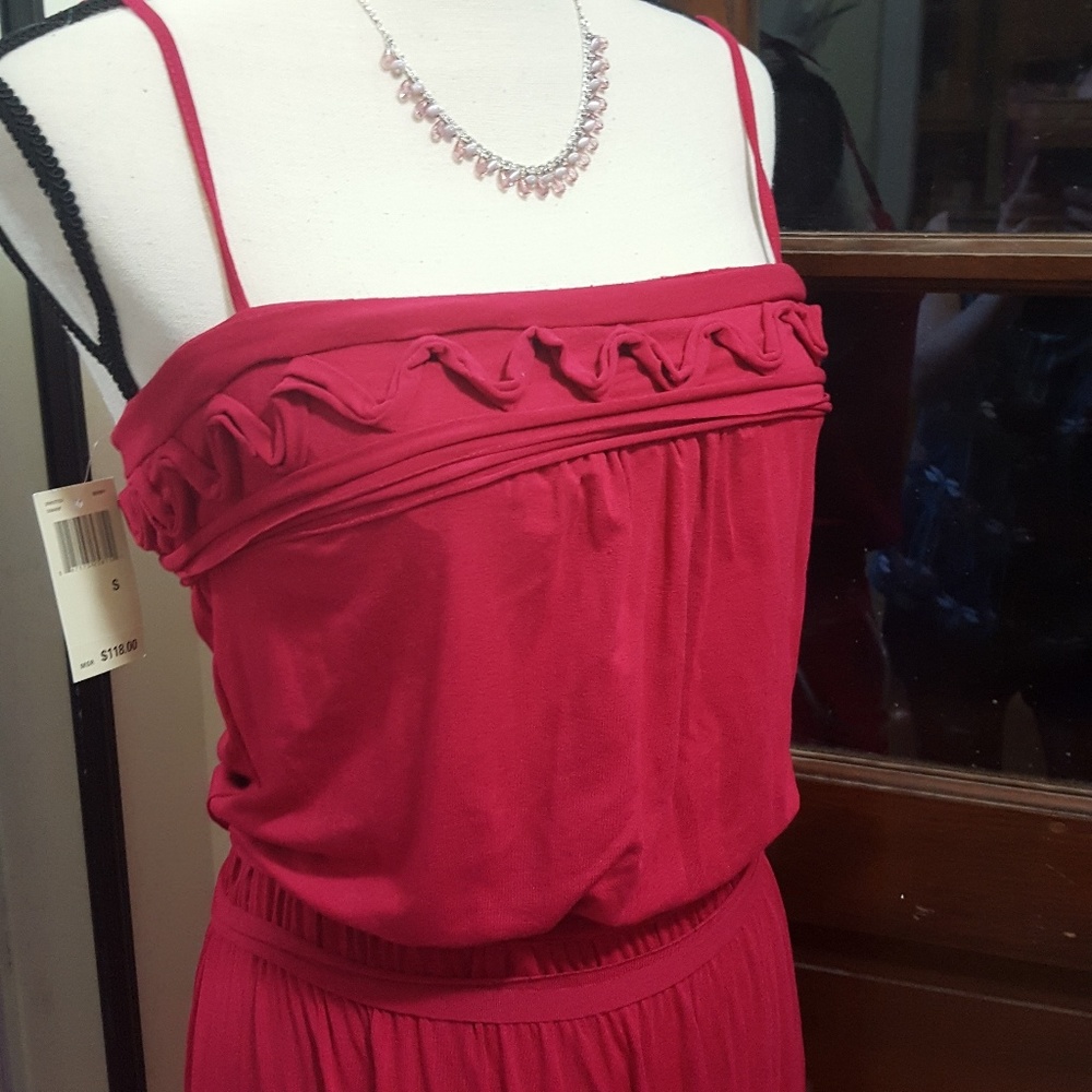 Beautiful fuchsia cotton maxi dress. NWT!