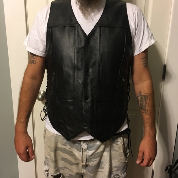 street and steel leather vest
