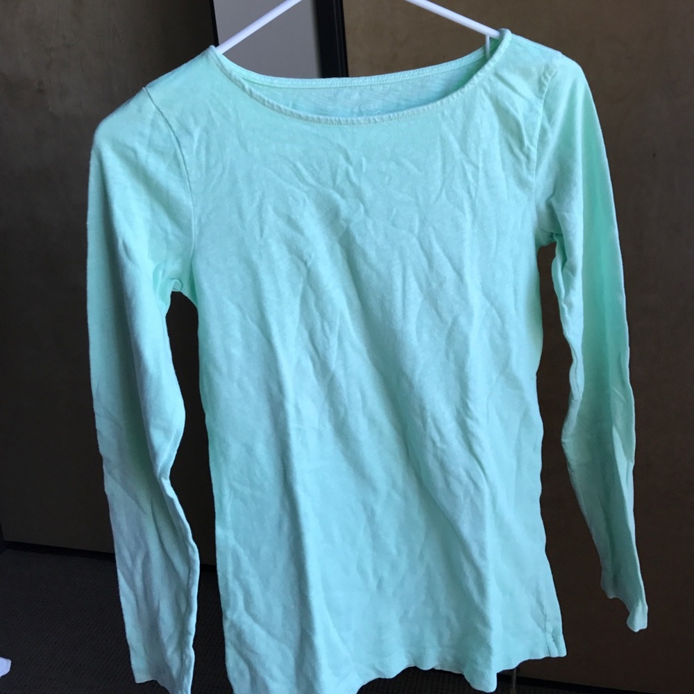 JCrew long sleeved Painter Tee, blue/green