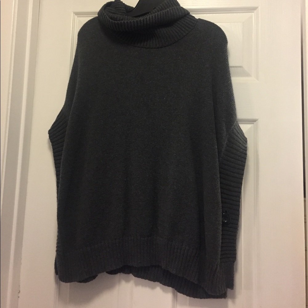 Gray poncho sweater