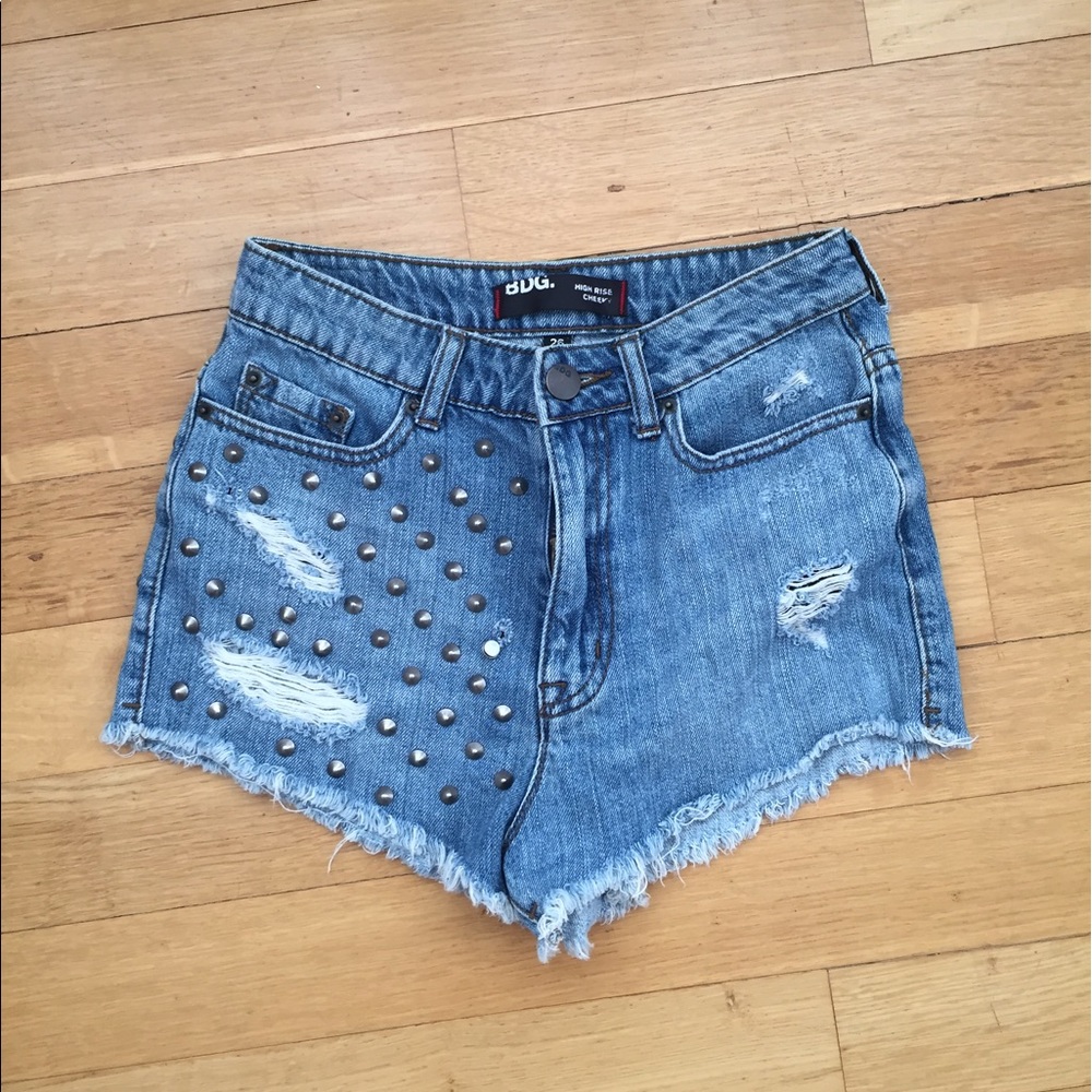 High waisted jean shorts